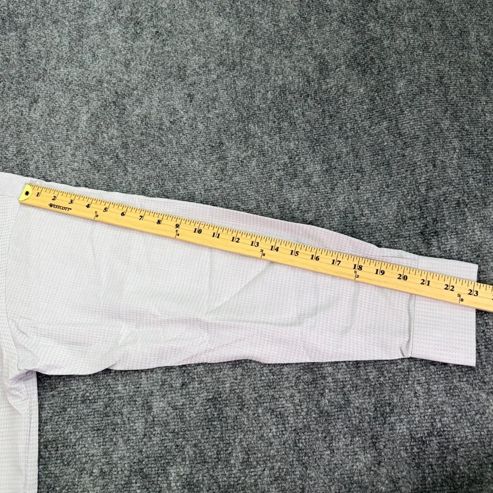 Van Heusen Dress Shirt Mens 16 32 33 Large‎ Light Purple Broadcloth Wrinkle Free - Picture 12 of 14